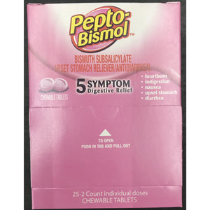 Pepto-Bismol Chewable Tablets 50ct. Display