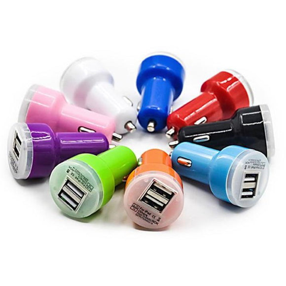 USB Car Chargers Dual Port 20ct. Assorted Colors
